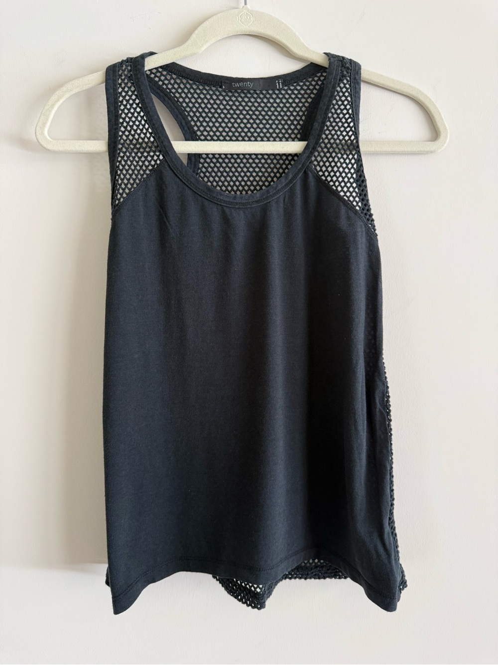 Twenty Black Mesh Racerback Tank. Size S. Very Good Condition.